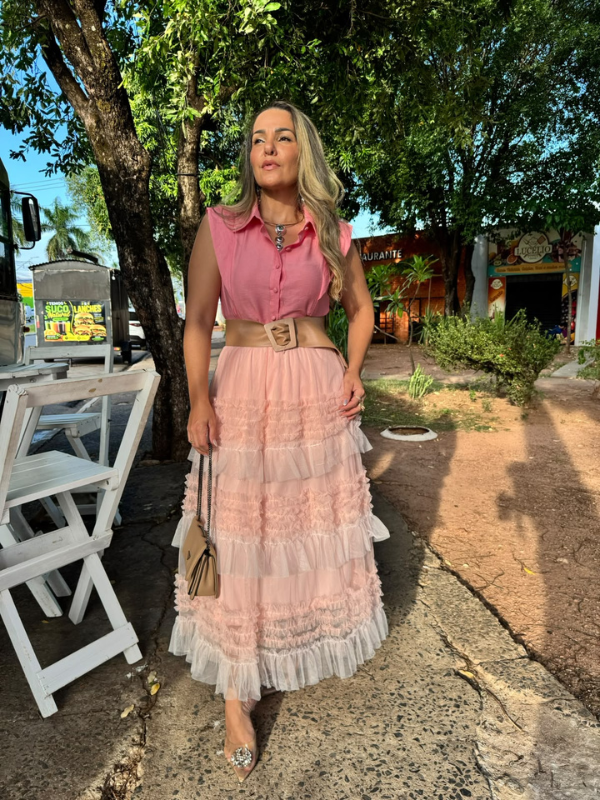 Saia Tule Camada Tripla - Closet Fashion Truck