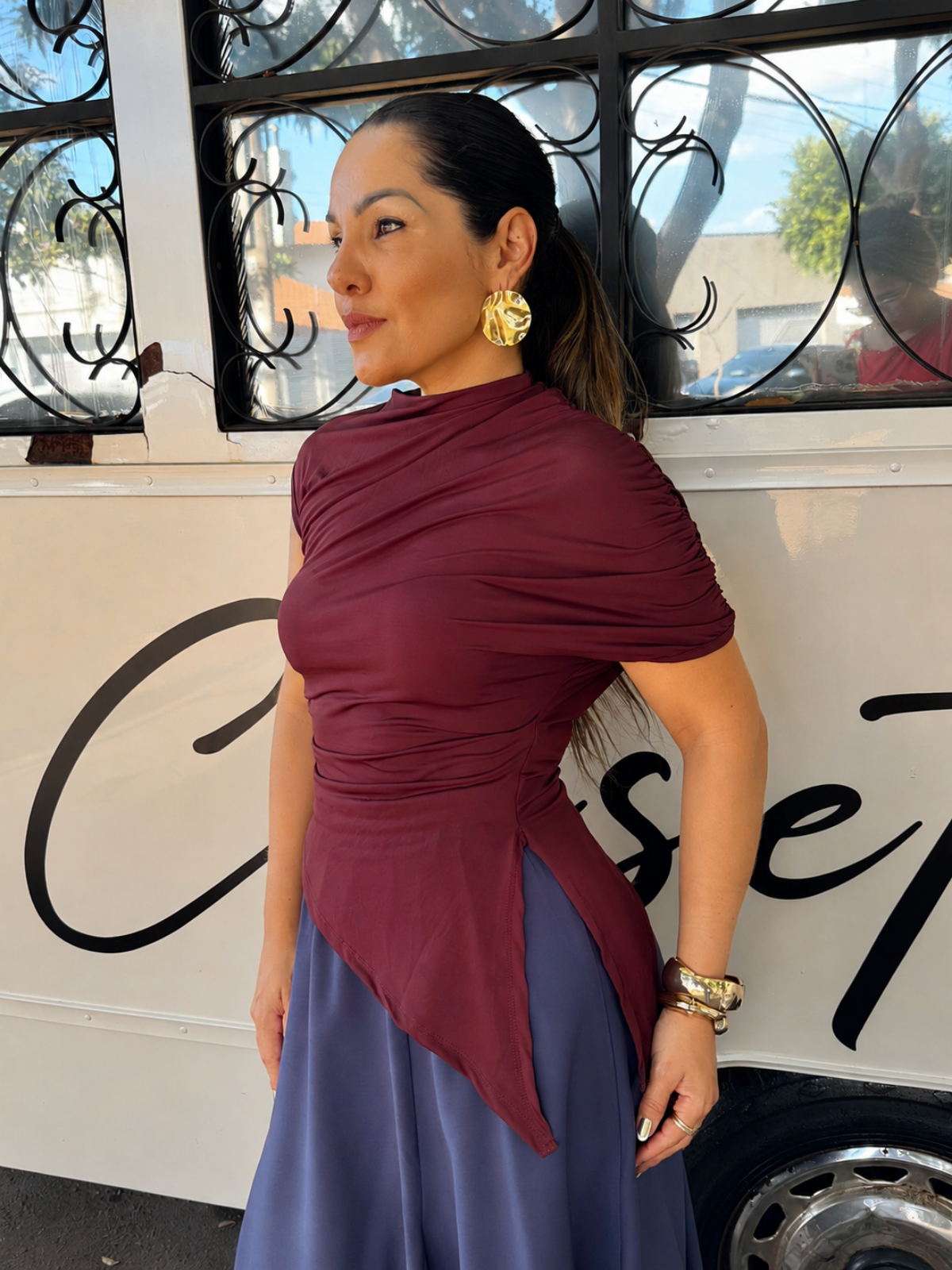 Camisa Drapeados - Closet Fashion Truck