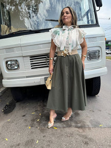Saia Tricoline com Cinto - Closet Fashion Truck