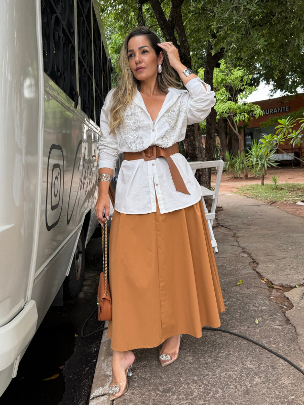 Camisa Império Tricoline - Closet Fashion Truck
