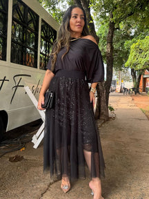 Saia Renda com Lantejoulas - Closet Fashion Truck