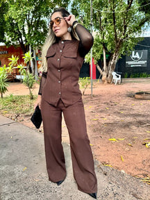 Conjunto Brilhoso Alfaiataria - Closet Fashion Truck