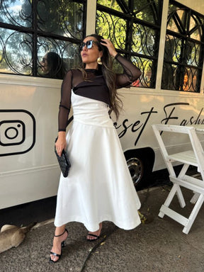 Vestido Alfaiataria P&B - Closet Fashion Truck