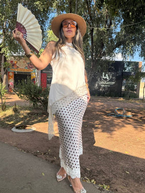 Blusa Cetim com Renda - Closet Fashion Truck
