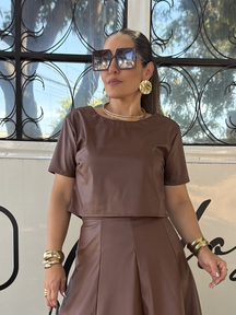 Cropped Corino com Manga - Closet Fashion Truck