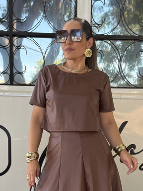 Cropped Corino com Manga - Closet Fashion Truck