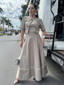 Conjunto Saia Tricoline - Closet Fashion Truck