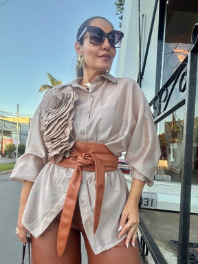 Camisa Ouver Flor - Closet Fashion Truck