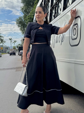 Conjunto Saia Tricoline - Closet Fashion Truck