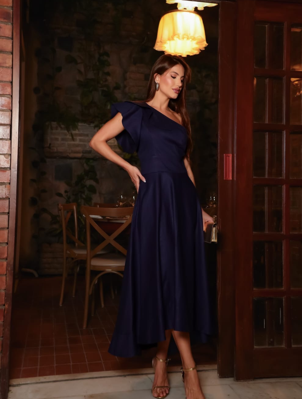 Vestido Tricoline Nula Manga Folha - Image 7