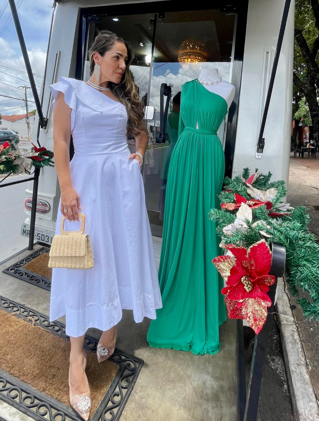 Vestido Tricoline Nula Manga Folha - Imagem 8