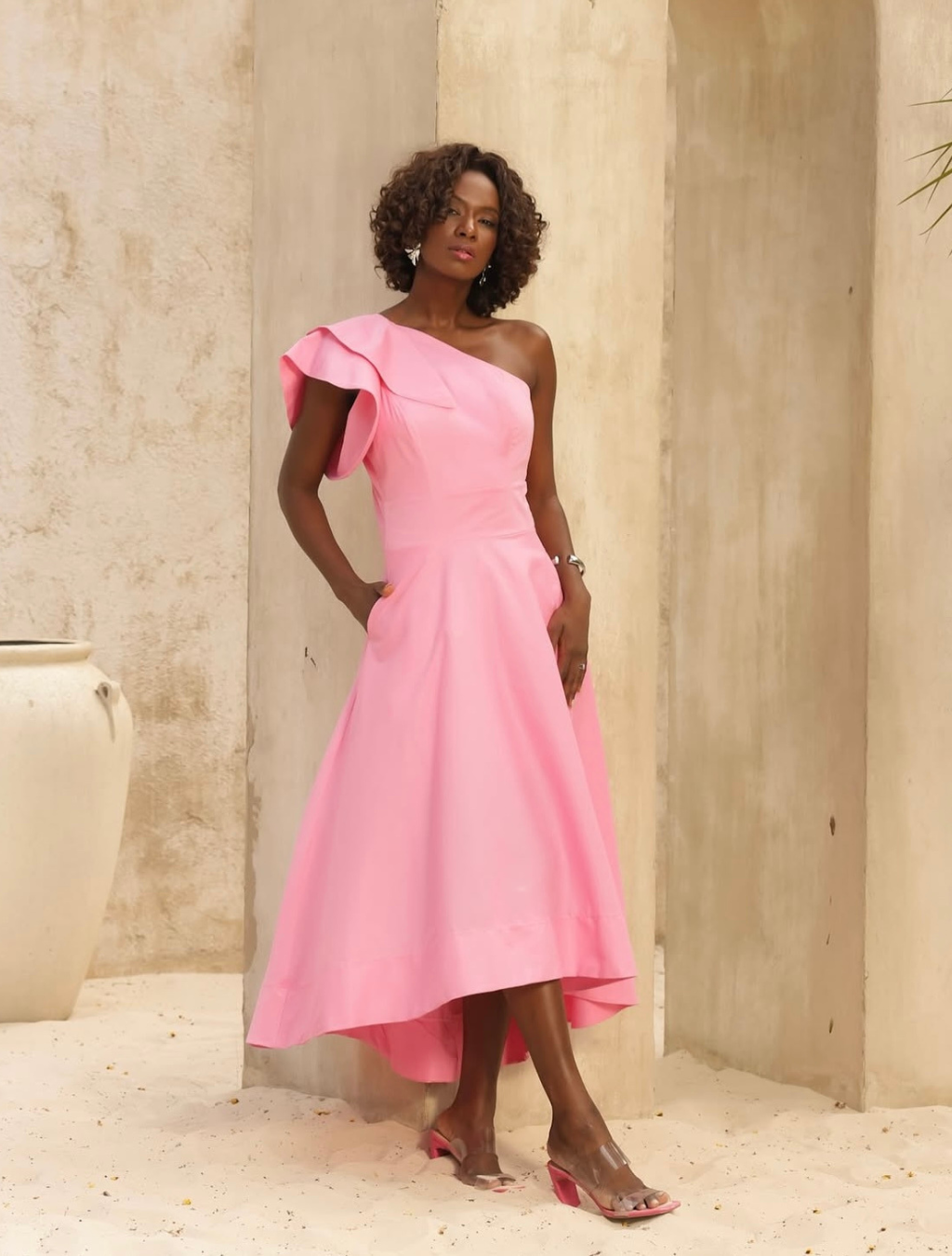 Vestido Tricoline Nula Manga Folha - Imagem 4