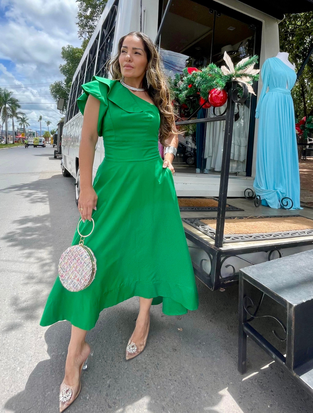 Vestido Tricoline Nula Manga Folha - Imagem 6