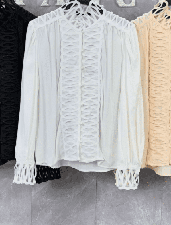 Camisa crepe de seda trançada - Image 3