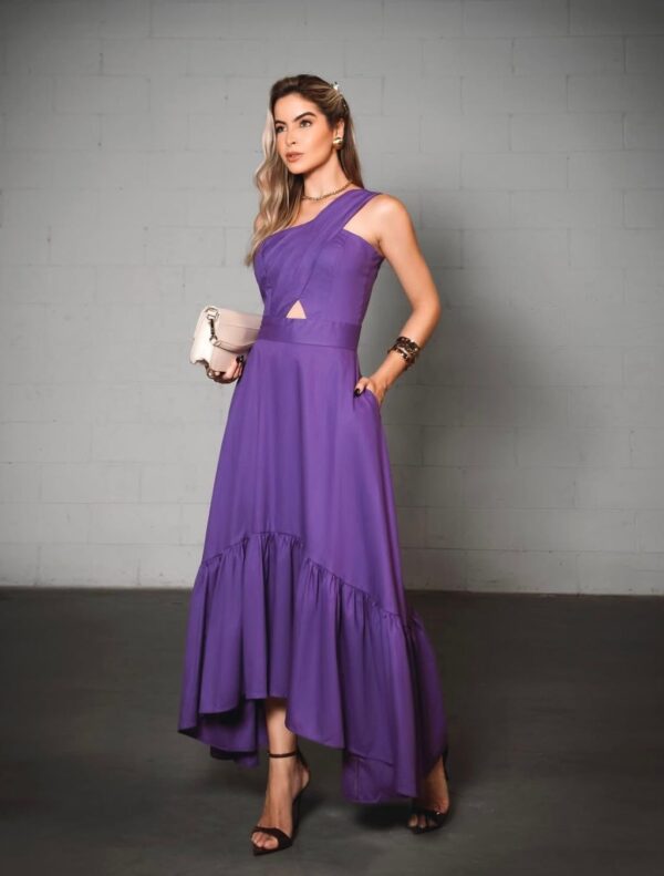 Vestido nula manga Assimétrico