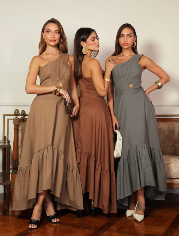 Vestido nula manga Assimétrico - Image 4