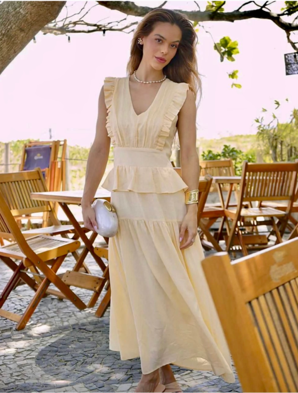 Vestido Linho com Viscose