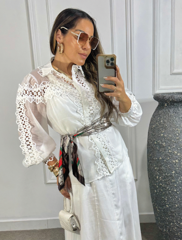 Camisa feminina em organza - Imagem 5