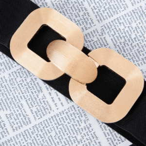 Cinto elástico fivela dourada