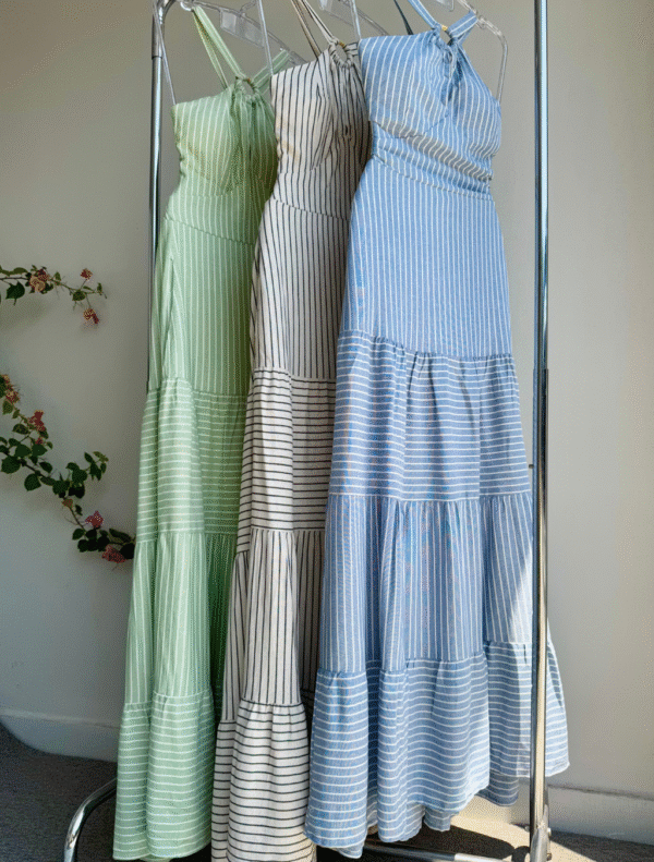 Vestido em Linho risca de giz - Imagem 2