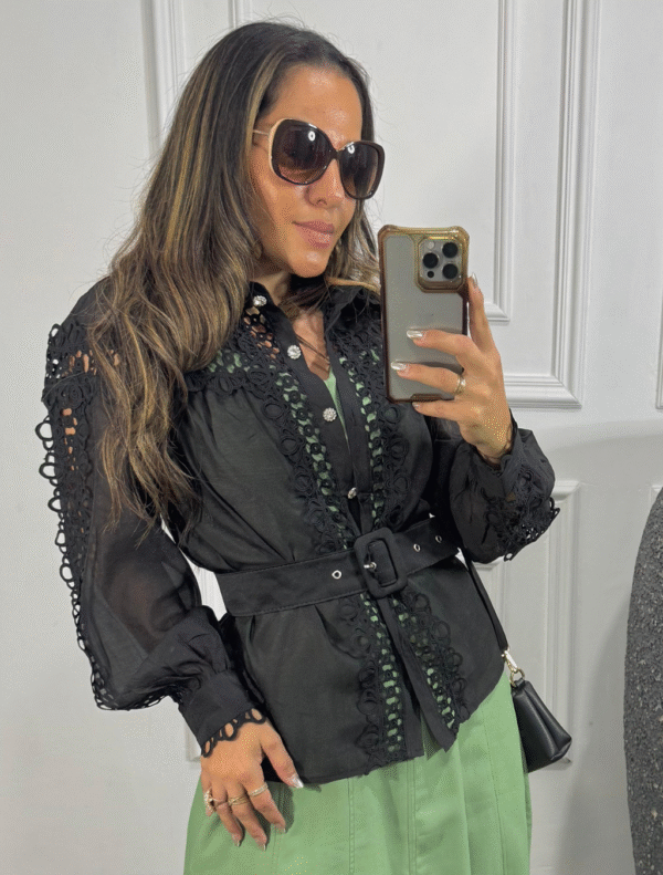 Camisa feminina em organza - Imagem 8