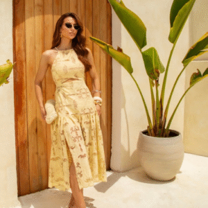 Vestido Mid renda vazada