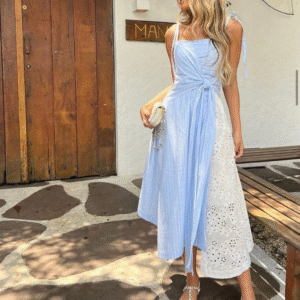 Vestido Risca de giz com lese