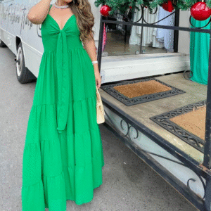 Vestido Longo Crepe Amarração