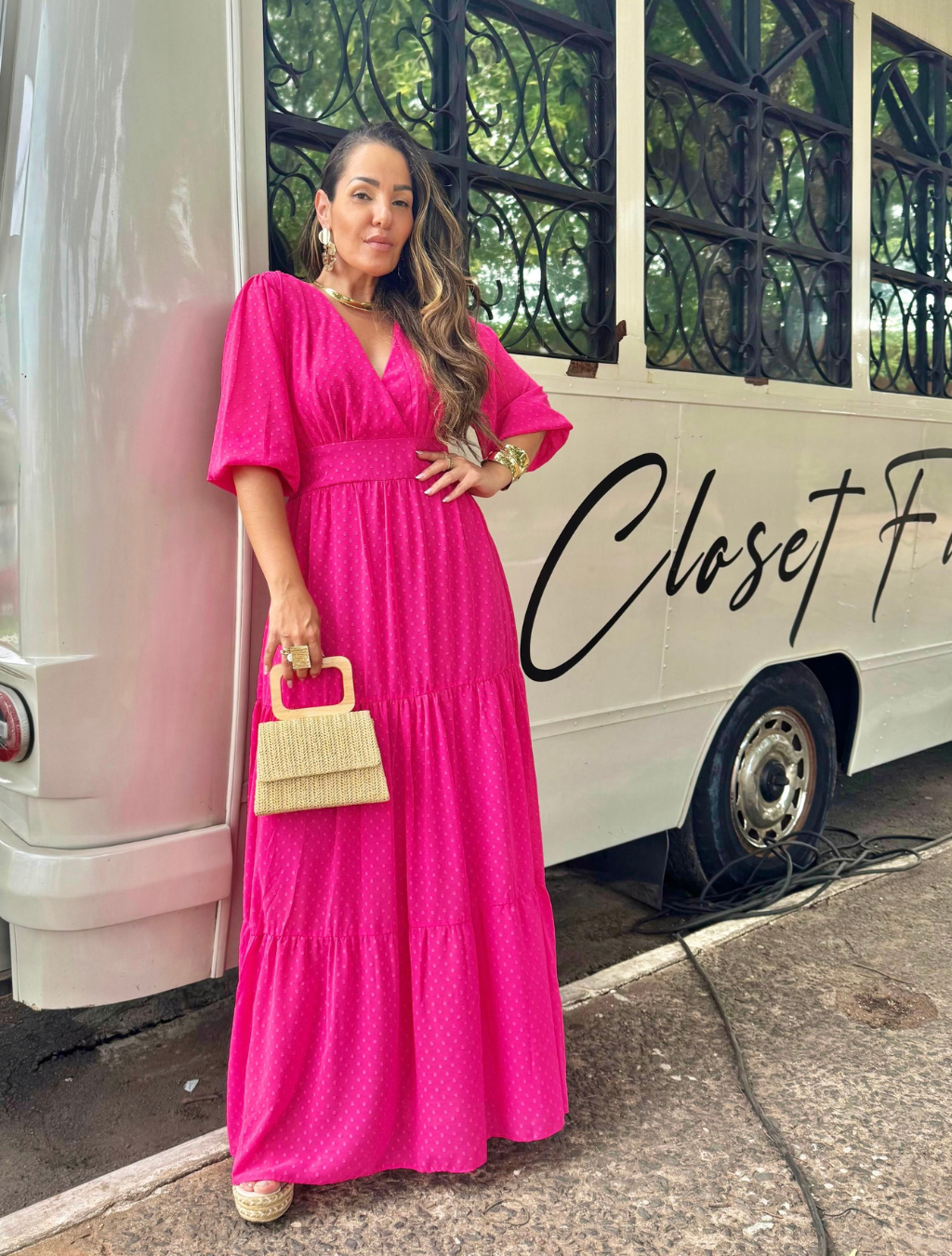 Vestido Longo Manga 3/4 - Imagem 3