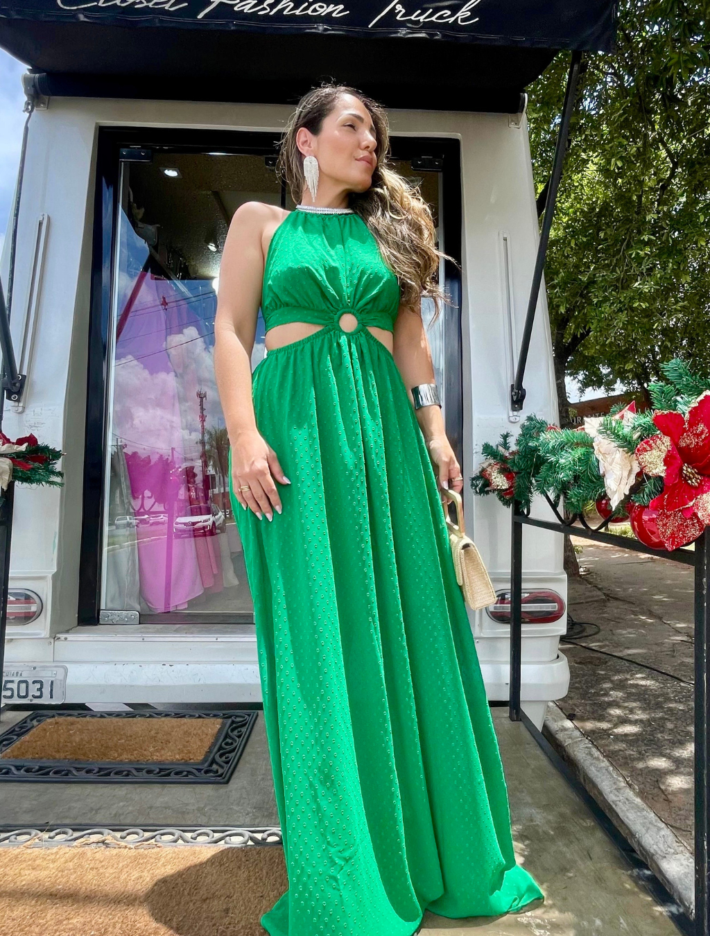 Vestido Longo Crepe Argola - Imagem 3