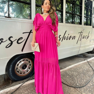 Vestido Manga Franzida