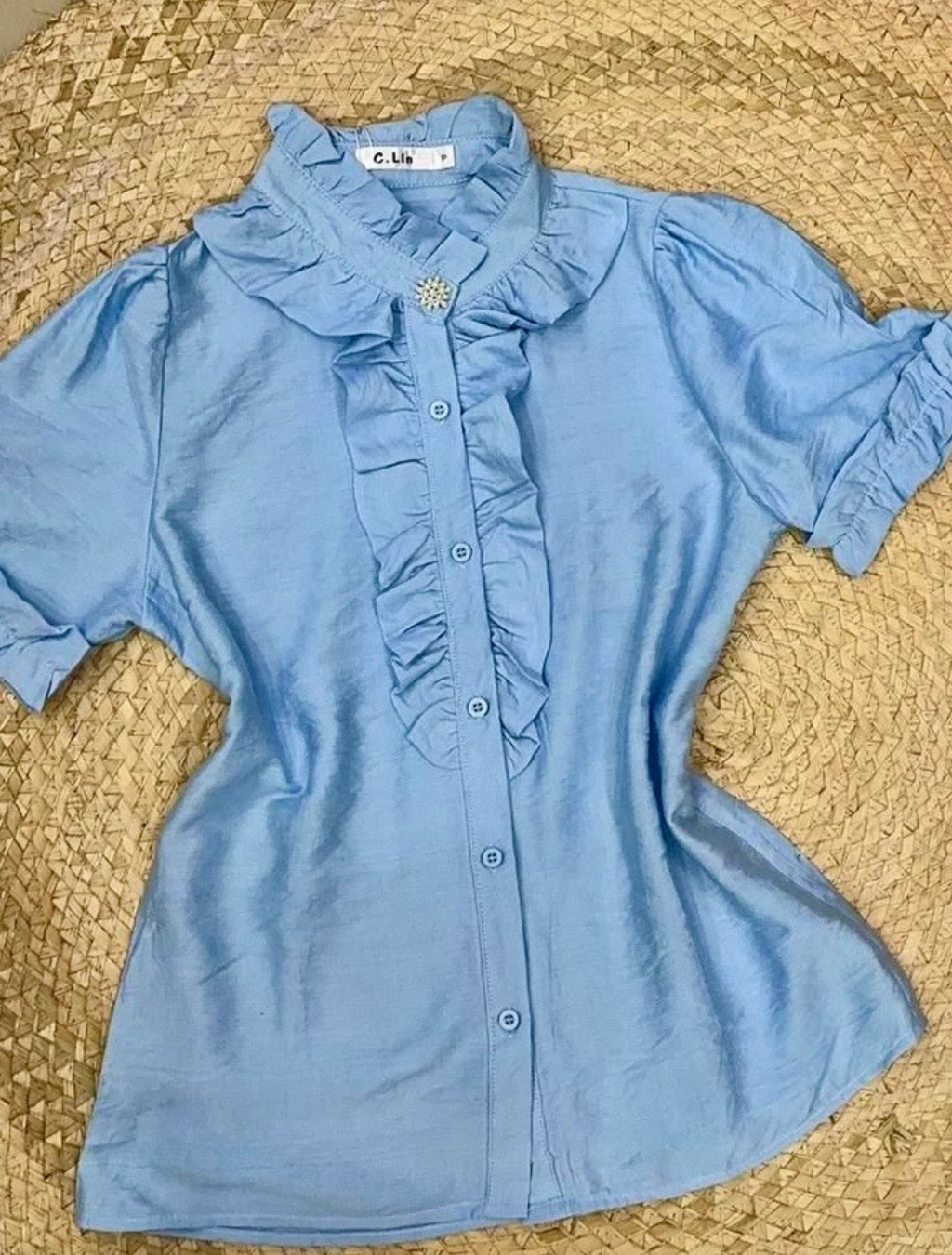 Blusa camisa Crepe seda