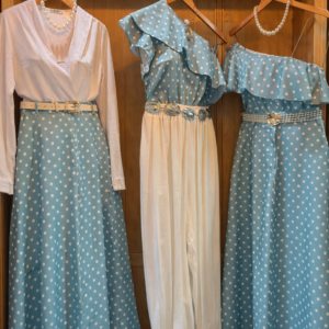 Conjunto Saia Midi Poá & Cropped Babado