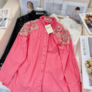 Camisa Tricoline Bordada